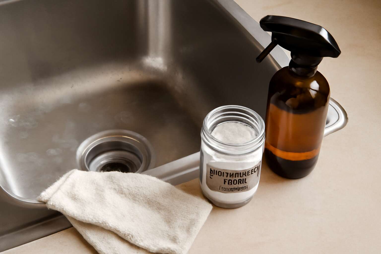 how to clean a stainless steel sink that is stained