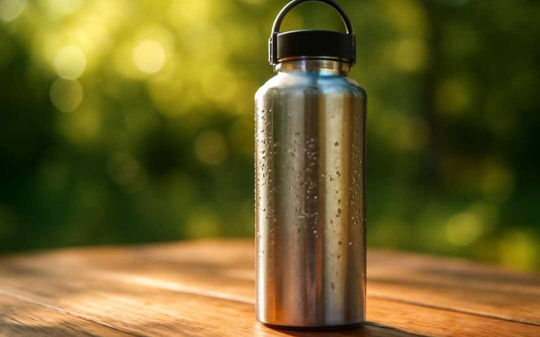 Stay hydrated in style with the stainless steel 750ml water bottle.